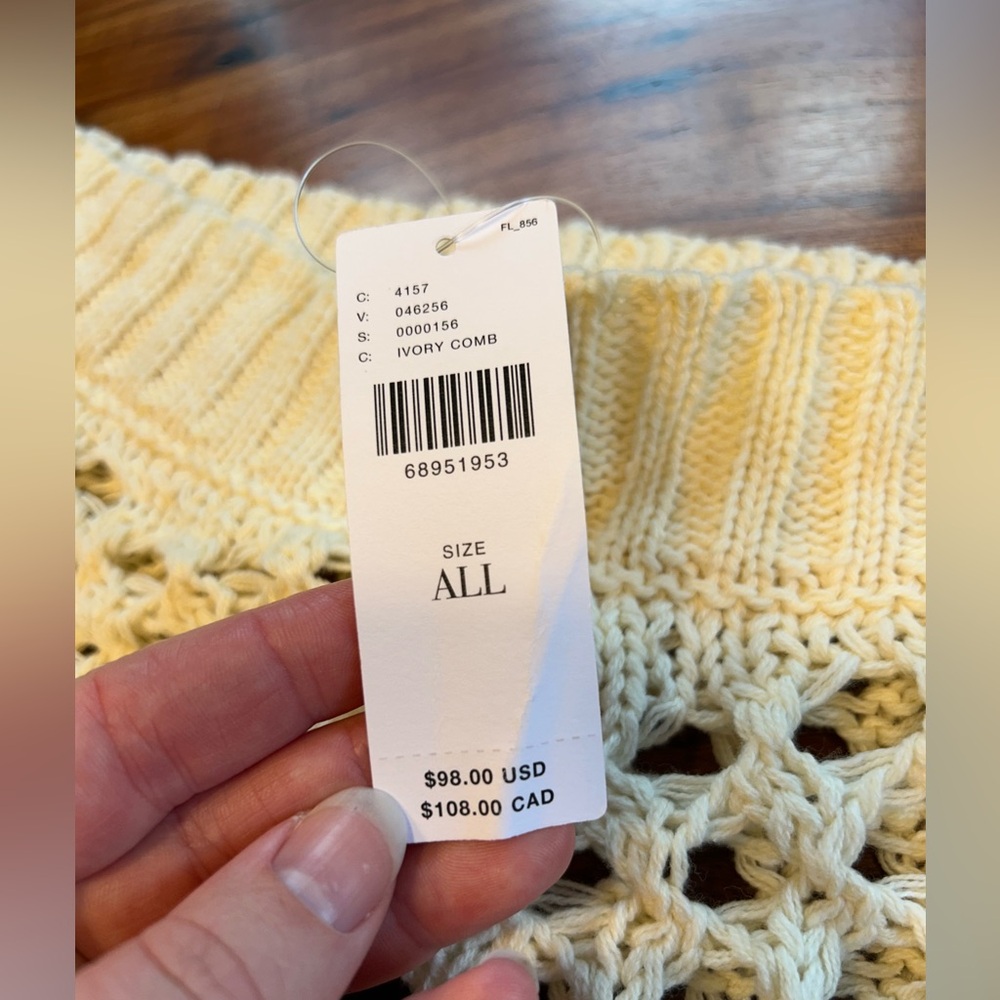 Anthropologie Cream One-Shoulder Mesh Blouse - Picture 11 of 11